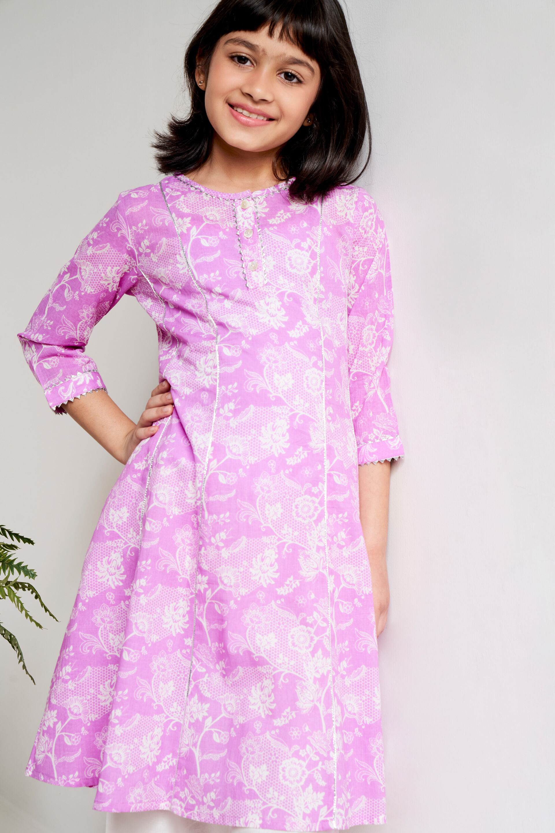 Lilac Floral Lace A-Line Set, Lilac, image 4